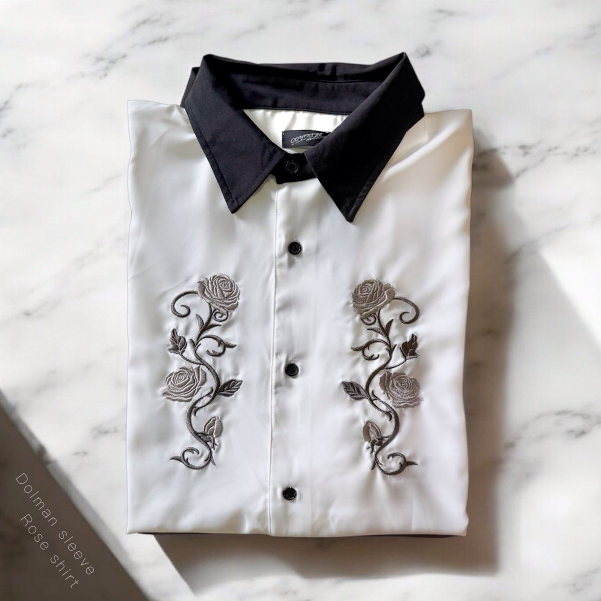 全3色】 薔薇刺繍ドルマン半袖シャツ 33703601 | VARG Giraffe