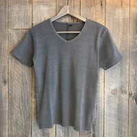 【全2色】ピグメントテレコVネック半袖Tシャツ　235588