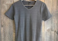 【全2色】ピグメントテレコVネック半袖Tシャツ　235588