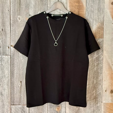 【全2色】ネックレス付ポンチ半袖Tシャツ　　52-H561