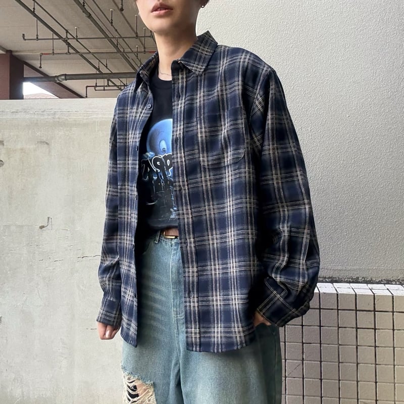 全3色】 チェック厚手長袖シャツ 55-H154 | VARG Giraffe larch