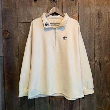 【全3色】ローズスウェードハーフZIP長袖プルオーバー　253-3086
