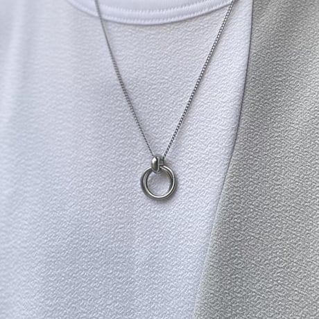 ダブルループネックレス チェーン60cm トップ直径2.5cm メンズ NL-599