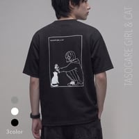 TASOGAREポンチ半袖Tシャツ ネコ花 メンズ63700705