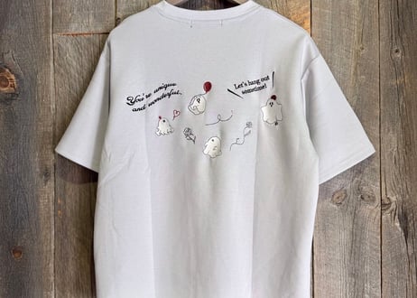 【全3色】ゴースト刺繍ポンチ半袖Tシャツ　235582