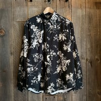 花柄ポリエステル長袖シャツ 55-H169