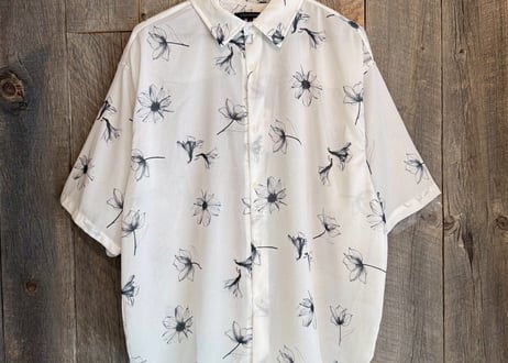 【全2色】パナマクロス総柄シャツ（花）　515047