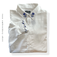 襟袖薔薇刺繍長袖シャツ ポリエステル メンズ 032703602