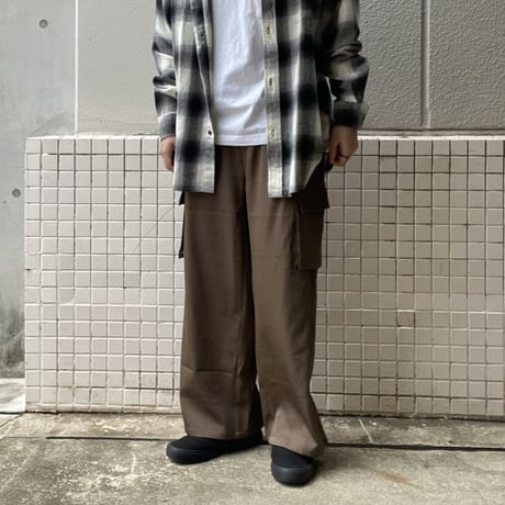 トロミワイドカーゴパンツ ゆったりシルエット メンズ　 233-3421
