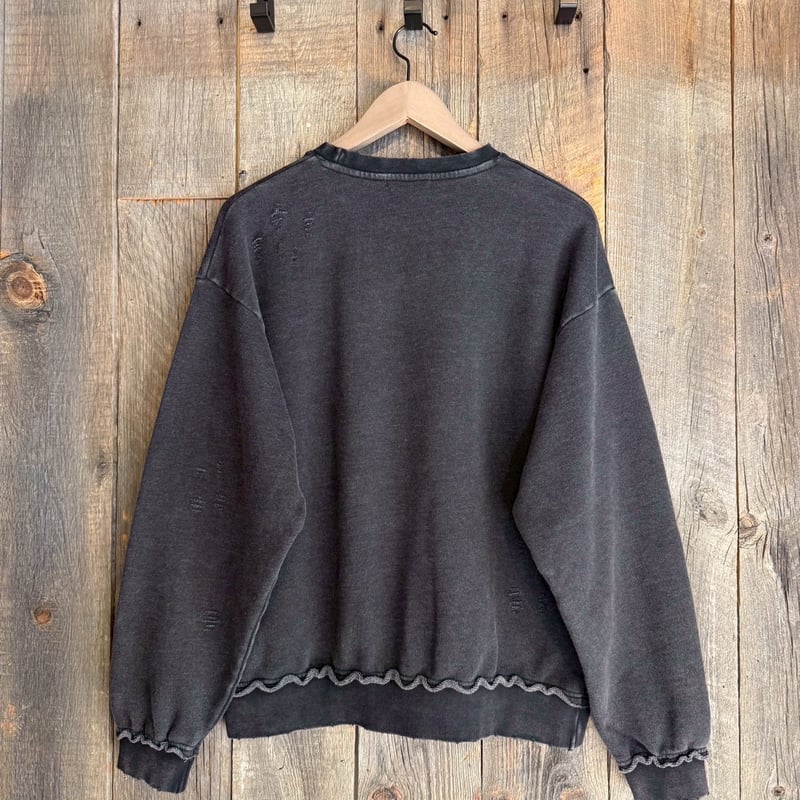 全2色】ブリーチダメージ裏毛クルーネック長袖スウェット 25755004