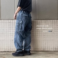 【全2色】ケミカルワイドカーゴデニムパンツ　　4S-H768