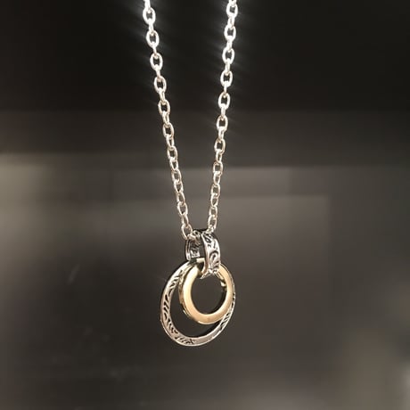 チェーンネックレス 大小ダブルリング メンズ アクセサリー NL2332-16-11