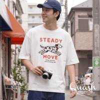 フロッキープリント アニマルロゴ Tシャツ【オーバーサイズ / 綿100% / ユニセックス】  （犬）Q26-363-21G