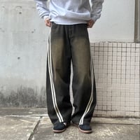 【全2色】サイドラインカーブパンツデニム　810775