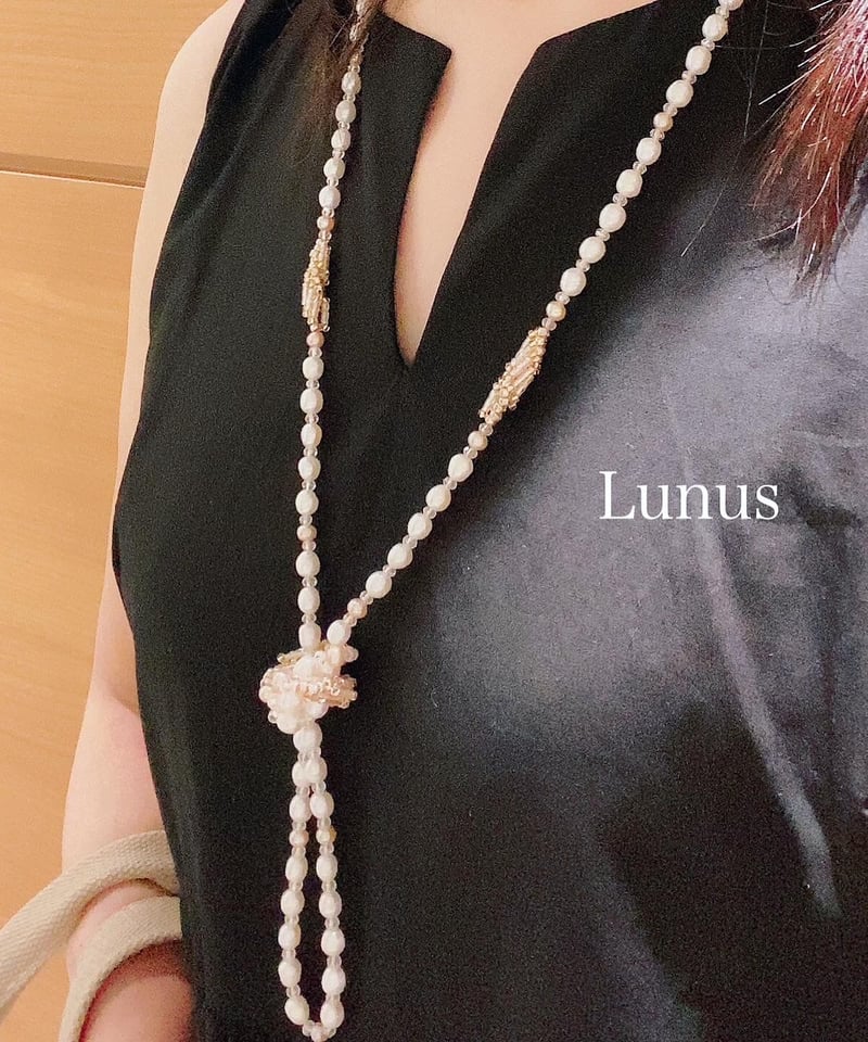 スパイラルの淡水パールネックレス | Lunus / ハンドメイド