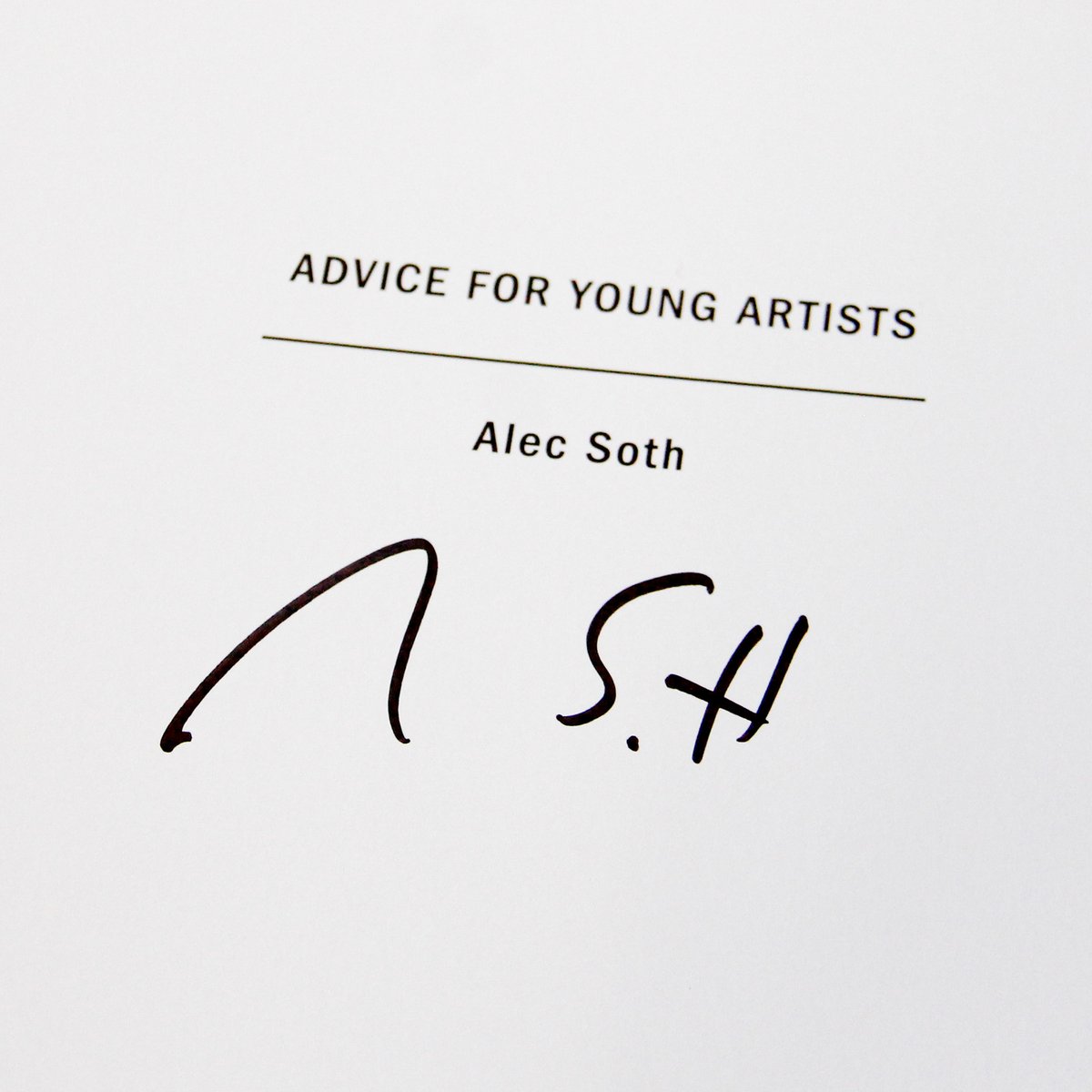 Alec Soth『ADVICE FOR YOUNG ARTISTS』（サイン入り） | Fu