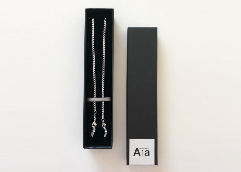 T.A.S ティーエーエス　 ブラックレザーシルバー メガネチェーン T.A.S ティーエーエス ブラックレザーシルバー メガネチェーン