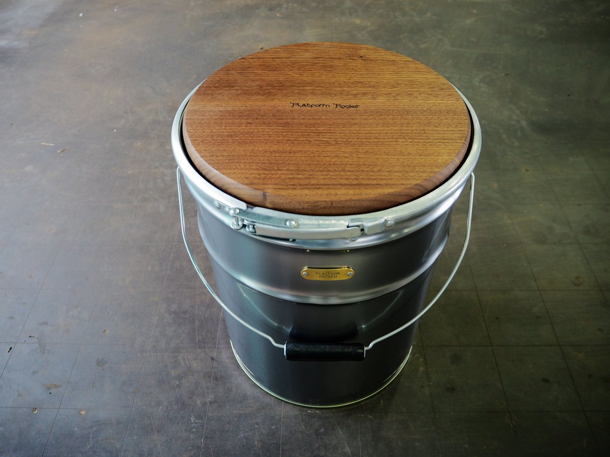 オルテガ柄　20リッターペール缶にジャストサイズテーブル！ PAILCAN WOOD TABLE | platform rocker