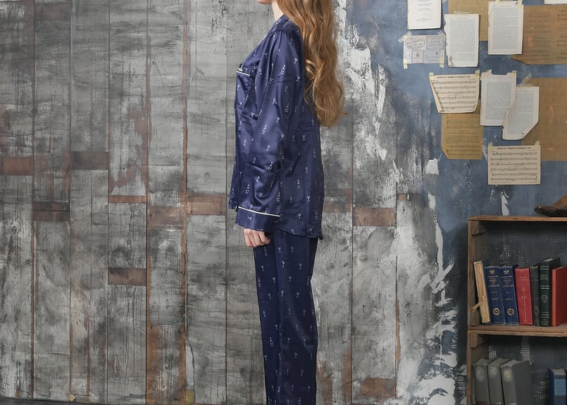 シャンパンコールサテンシャツ上下セット | mele blanche