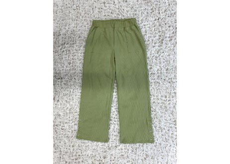 ワンマイル　ワッフルオーバースリットパンツ