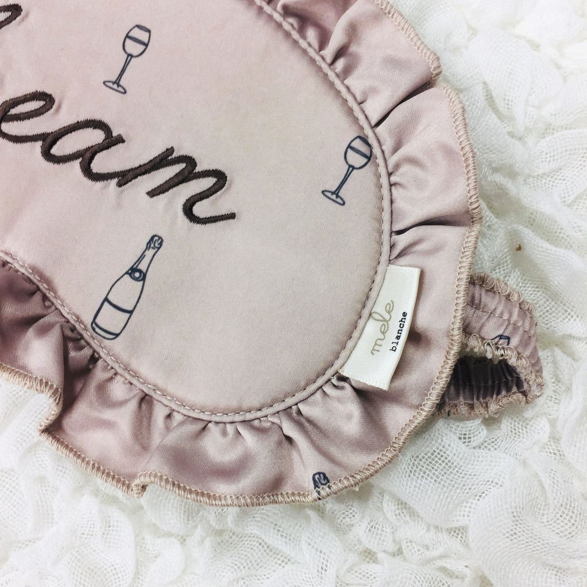 シャンパンコールサテンフリルアイマスク | mele blanche 