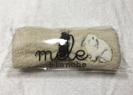 サンプル　マシュマロラビットカラー　刺繍ヘアバンド