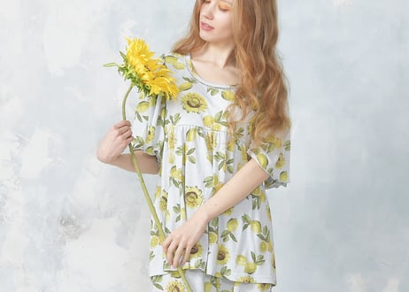 ヒマワリ&レモンプルオーバー上下セット