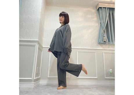 ワンマイル　ワッフルオーバースリットパンツ