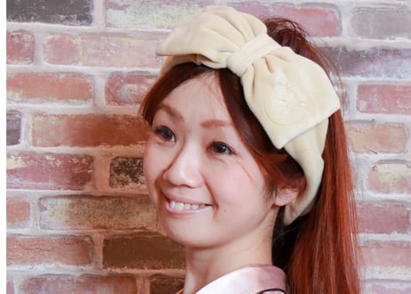 ベロアロゴ刺繍刺繍ヘアバンド
