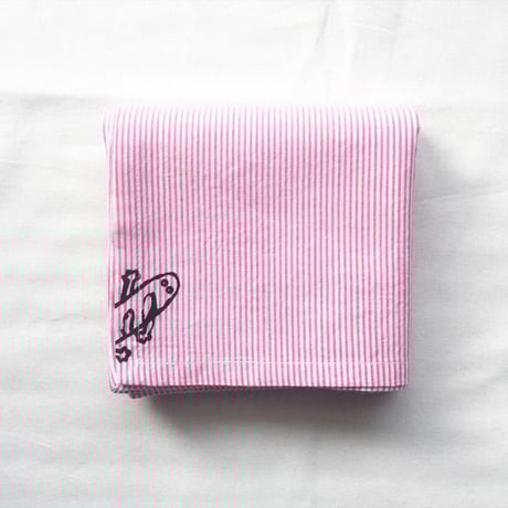 とかげくんハンカチ （オリジナルシルクスクリーンプリント ）