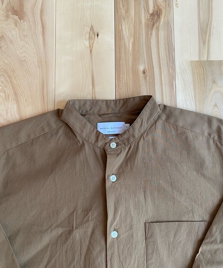 MANUAL ALPHABET マニュアルアルファベット（ユニセックス）/ WASHER BROAD LOOSE FIT B/C SHIRTS 【LTブラウン】