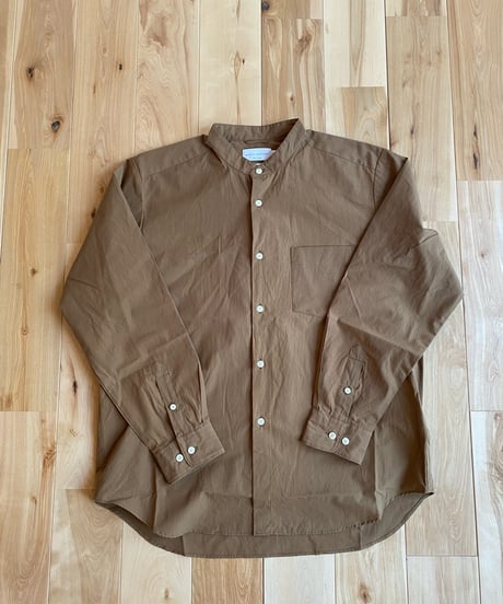 MANUAL ALPHABET マニュアルアルファベット（ユニセックス）/ WASHER BROAD LOOSE FIT B/C SHIRTS 【LTブラウン】