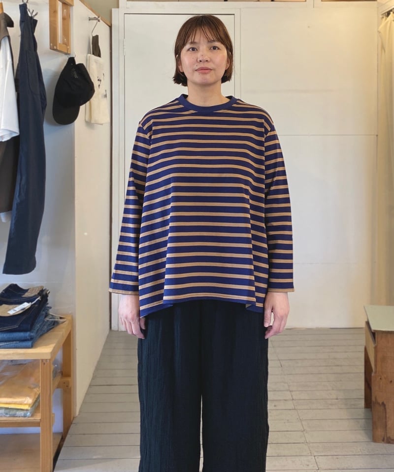 繁子☆新品☆maillot border  flair long-T 黒 maillot 30％COUPON配布中 / border flair s/s Tee BLACK マイヨ