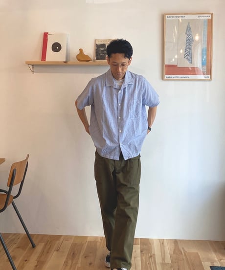 NECESSARY OR UNNECESSARY (NOUN) ナウン  /　S/S SHIRT 　【ブルーチェック】