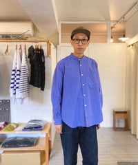 MANUAL ALPHABET マニュアルアルファベット（ユニセックス）/ WASHER BROAD LOOSE FIT B/C SHIRTS 【ブルー】