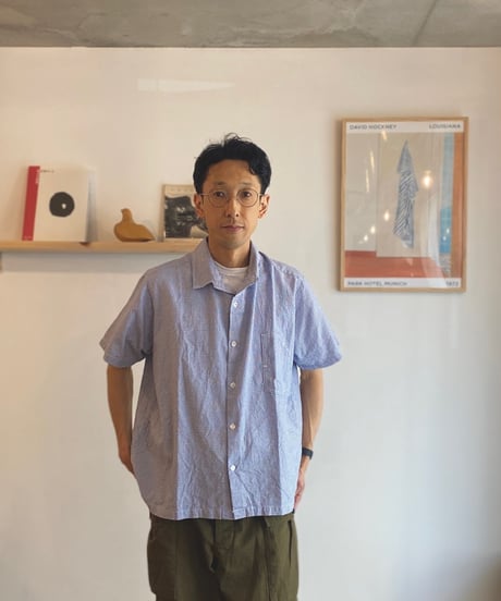 NECESSARY OR UNNECESSARY (NOUN) ナウン  /　S/S SHIRT 　【ブルーチェック】