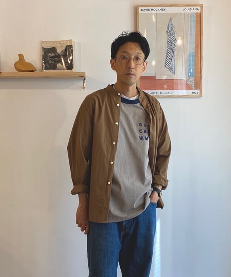 JACKMAN ジャックマン（ユニセックス）/ Rib GCU T-shirt ' GOOD CALL UMP' 【グレー×ダークブルー】