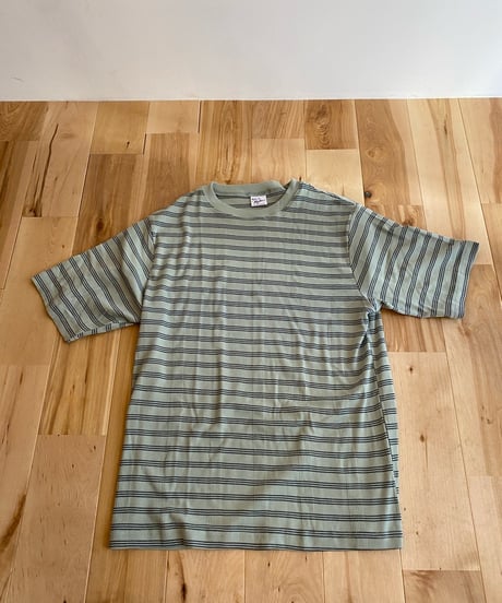 Miller ミラー（ユニセックス）/ Panel-rib Casual fit Tee 【ミント×ネイビー】