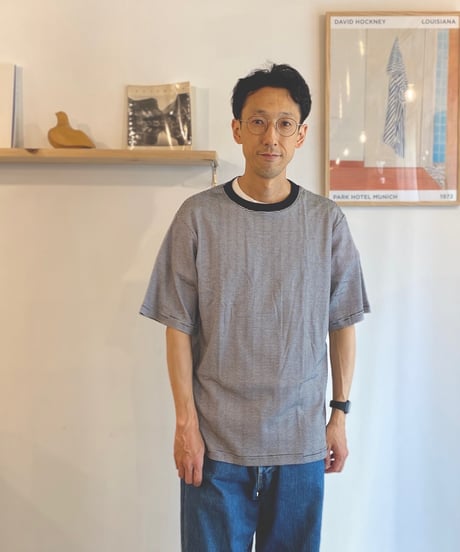 Miller ミラー（ユニセックス）/ Panel-rib Casual fit Tee 【ブラック×ホワイト3】