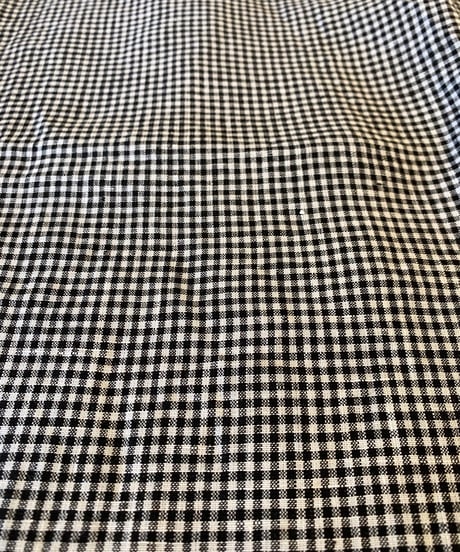 maillot （レディース）  / G/S linen back tuck S/S TEE 【ブラックギンガム】