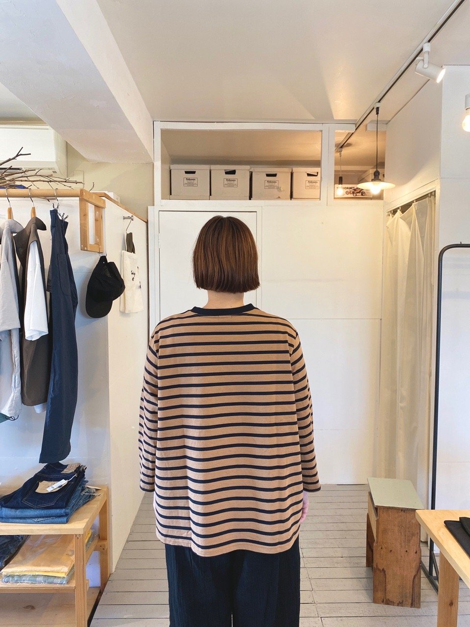 繁子☆新品☆maillot border  flair long-T 黒 maillot マイヨ（レディース） / hd border flair long-Tee