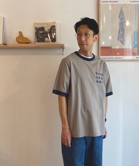 JACKMAN ジャックマン（ユニセックス）/ Rib GCU T-shirt ' GOOD CALL UMP' 【グレー×ダークブルー】
