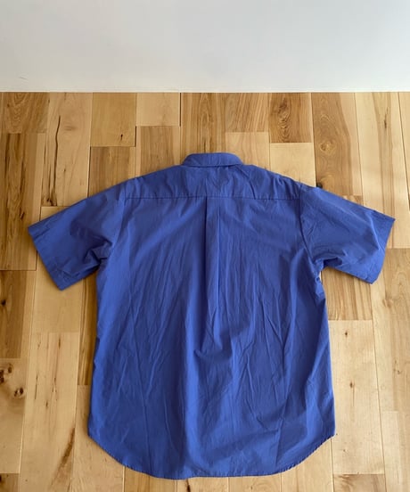 MANUAL ALPHABET マニュアルアルファベット（ユニセックス）/ WASHER BROAD LOOSE FIT R/C S/S SHT 【ブルー】