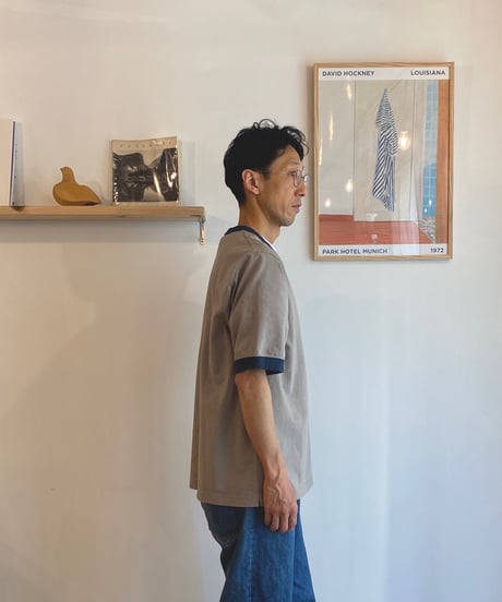 JACKMAN ジャックマン（ユニセックス）/ Rib GCU T-shirt ' GOOD CALL UMP' 【グレー×ダークブルー】
