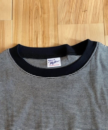 Miller ミラー（ユニセックス）/ Panel-rib Casual fit Tee 【ブラック×ホワイト3】