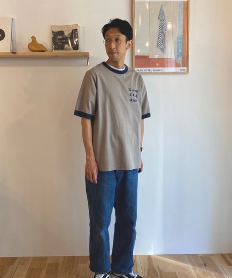 JACKMAN ジャックマン（ユニセックス）/ Rib GCU T-shirt ' GOOD CALL UMP' 【グレー×ダークブルー】