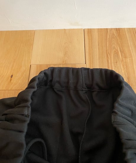 MANUAL ALPHABET マニュアルアルファベット（ユニセックス）/ SMOOTH JERSEY WIDE TRUCK PANTS スムースジャージートラックワイドパンツ【ブラック】