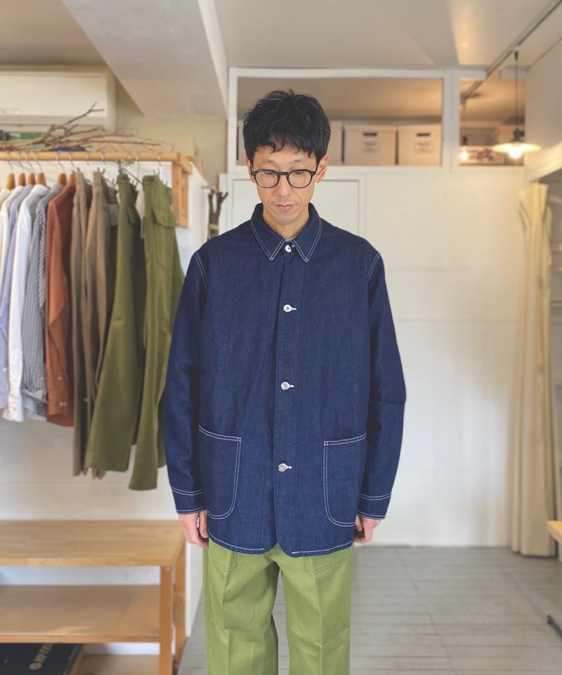 HATSKI（ユニセックス） / C/L Denim Coverall コットンリネン
