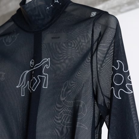 YOHEI OHNO × VOILLD "Tattoo Mesh Top" Art work by Chiaki Kobayashi