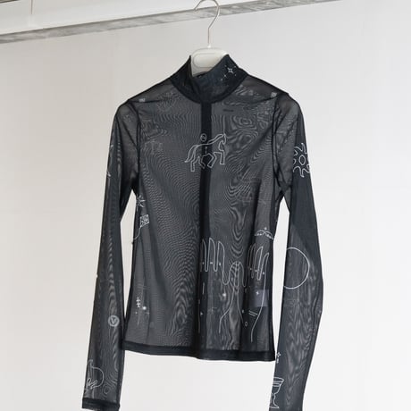 YOHEI OHNO × VOILLD "Tattoo Mesh Top" Art work by Chiaki Kobayashi